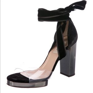 Valentino velvet wrap around sandals